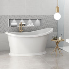 Load image into Gallery viewer, Indulgent Bathing Blossom Acrylic Small Freestanding Bath, Double Ended Painted Small Slipper Bathtub - 1350x750mm
