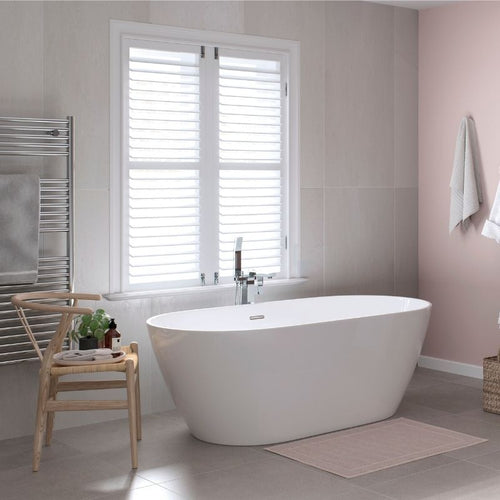 Tissino Angelo Acrylic Freestanding Double Ended Bath, Polished White - 1500x750mm TAN-309