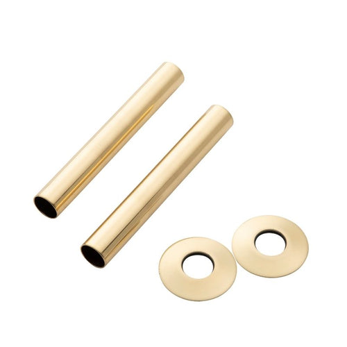Arroll Radiator Pipe Sleeve Kits, Plated Pipe Covers  Shrouds  Collars - 130x44mm Old English Brass