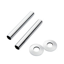 Load image into Gallery viewer, Arroll Radiator Pipe Sleeve Kits, Plated Pipe Covers  Shrouds  Collars - 130x44mm Polished Chrome
