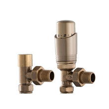 Load image into Gallery viewer, Arroll UK-11 Thermostatic Radiator Valve, Stylish Wheel Head - 130x73mm Antique Copper
