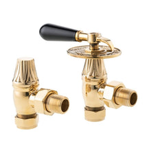 Load image into Gallery viewer, Arroll UK-14 Manual Radiator Valve, Traditional Throttle Design - 130x145mm Old English Brass
