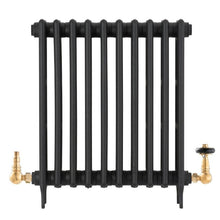 Load image into Gallery viewer, Arroll UK-15 Thermostatic Angled Radiator Valve, Black Wooden Wheel Head - 133x93mm
