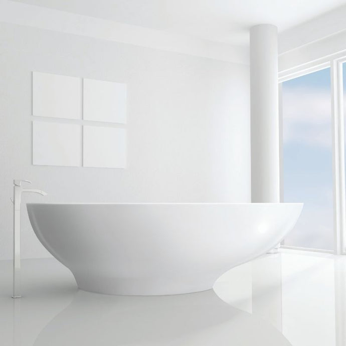 BC Designs Gio Cian Freestanding Bath Polished White 1645x935mm BAB062 Gloss White