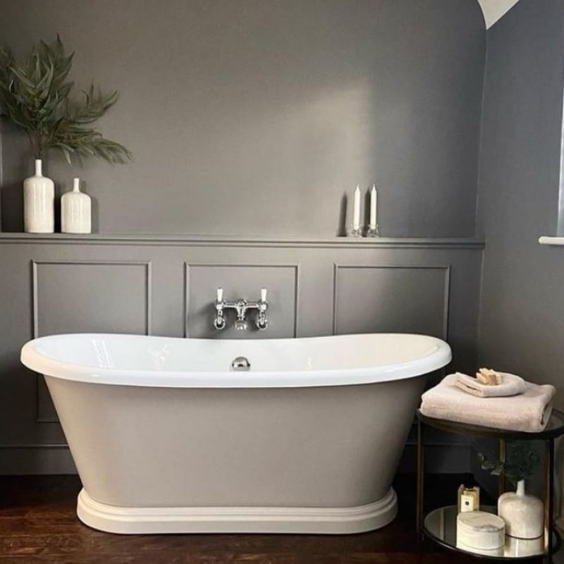 BC Designs Boat Bath, Acrylic Roll Top Painted Bath 1580x750mm