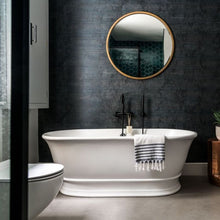 Load image into Gallery viewer, BC Designs Bampton Cian Freestanding Roll Top Boat Bath, Polished White - 1555x740mm
