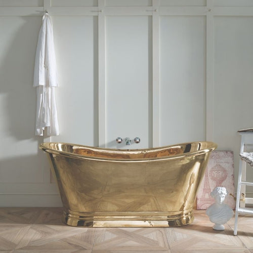 BC Designs Brass Bath, Brass Roll Top Boat Bath - 1500x725mm