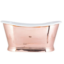 Load image into Gallery viewer, BC Designs Copper-Enamel Bath, Copper Roll Top Boat Bath - 1500x725mm
