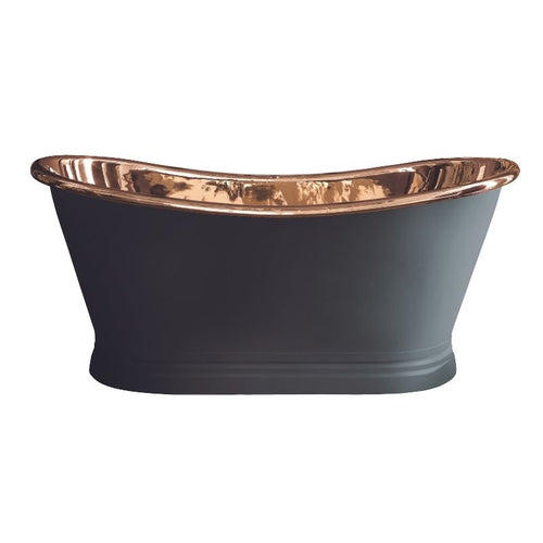 BC Designs Copper Painted Bath, Painted Copper Roll Top Boat Bath - 1700x725mm