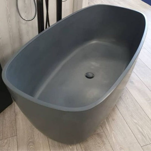 BC Designs Divita Cian Freestanding Double Ended Bath, 8 ColourKast Finishes - 1495x720mm Gunmetal 