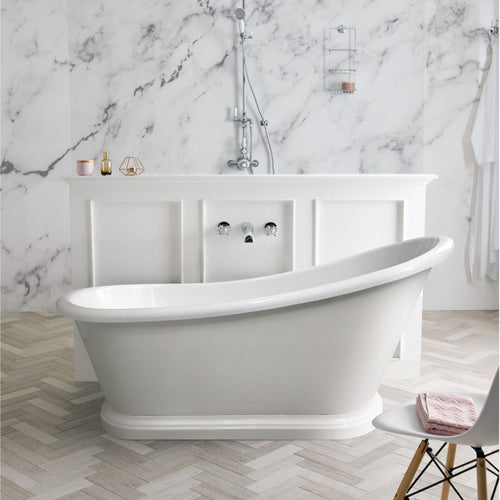 BC Designs Mégane Acrylic Freestanding Bath, Roll Top Painted Slipper Bath - 1700x750mm BAS030