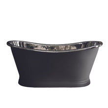 Load image into Gallery viewer, BC Designs Nickel Painted Bath, Painted Nickel Roll Top Boat Bath - 1700x725mm

