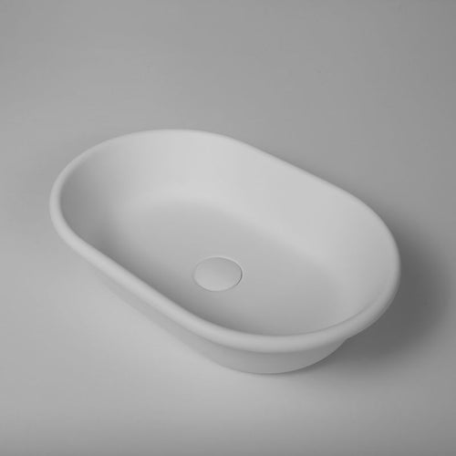 BC Designs Omnia Cian Bathroom Wash Basin, Polished White - 530x360mm