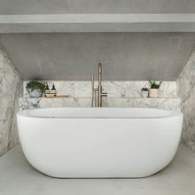 Load image into Gallery viewer, BC Designs Ovali Acrylic Bath, Double Ended Boat Bath, Polished White - 1690x800mm
