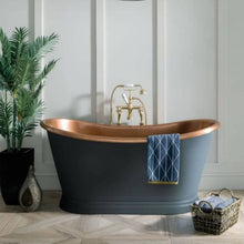 Load image into Gallery viewer, BC Designs Painted Antique Copper Bath, Painted Antique Copper Roll Top Boat Bath - 1700x725mm
