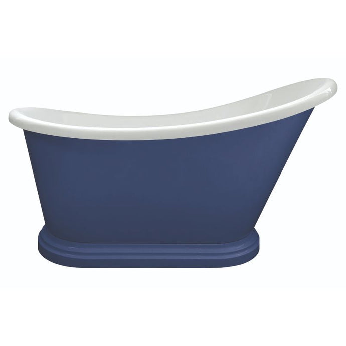 BC Designs Penny Acrylic Small Freestanding Bath, Roll Top Painted Small Slipper Bath - 1360x750mm