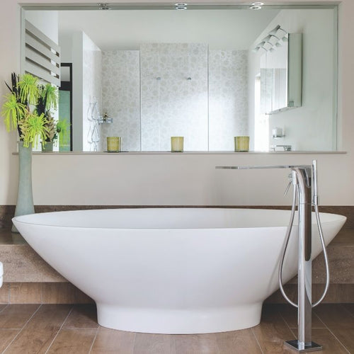 BC Designs Tasse Cian Freestanding Bath Silk Matt White - 1770x880mm BAB010MW