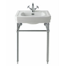 Load image into Gallery viewer, BC Designs Victrion Ceramic Bathroom Wash Basin &amp; Stand, 1 Tap Hole - 540mm
