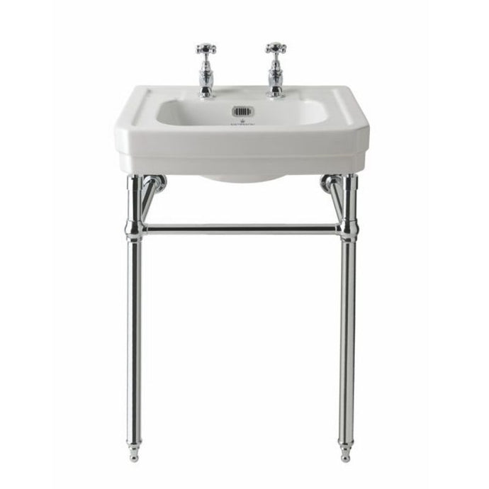 BC Designs Victrion Ceramic Bathroom Wash Basin & Stand, 2 Tap Hole - 540mm
