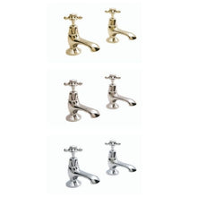 Load image into Gallery viewer, BC Designs Victrion Crosshead Bath Pillar Taps, 14 Turn Ceramic Discs
