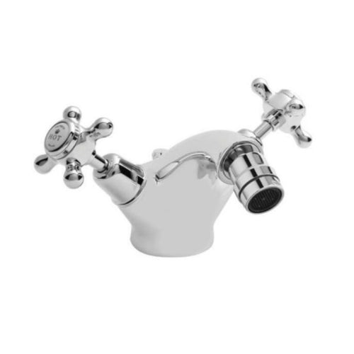 BC Designs Victrion Crosshead Mono Bidet Mixer, 14 Turn Ceramic Discs CTB035 Polished Chrome