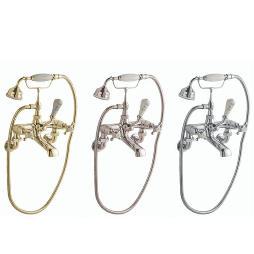 BC Designs Victrion Crosshead Wall-Mounted Bath Shower Mixer, 14 Turn Ceramic Discs