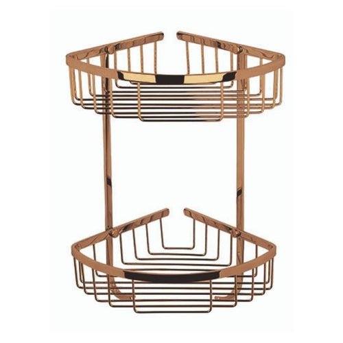 BC Designs Victrion Double Corner Shower Basket CMA055CO Polished Copper
