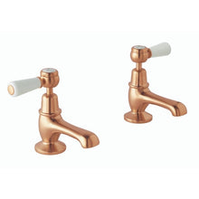 Load image into Gallery viewer, BC Designs Victrion Lever Basin Pillar Taps, 14 Turn Ceramic Discs CTB105CO Polished Copper
