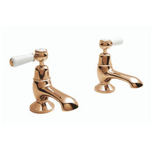 Load image into Gallery viewer, BC Designs Victrion Lever Bath Pillar Taps, 14 Turn Ceramic Discs CTB110CO Polished Copper
