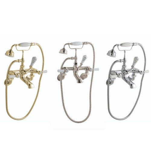 BC Designs Victrion Lever Wall-Mounted Bath Shower Mixer, 14 Turn Ceramic Discs