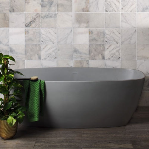 BC Designs Vive Cian Freestanding Bath, ColourKast - 1610x750mm BAB064IG Industrial Grey 