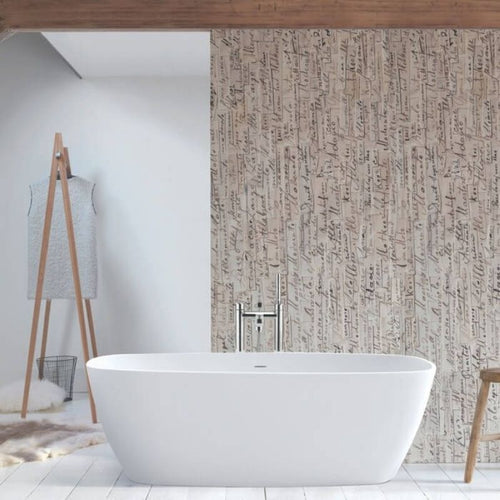 BC Designs Vive Cian Freestanding Bath, Double Ended Bath, Polished White - 1610x750mm