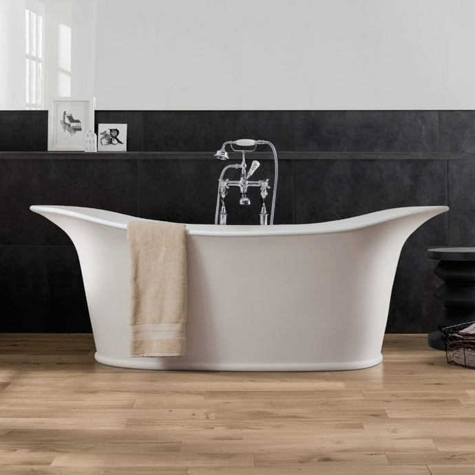 BC Designs Wivenhoe Cian Freestanding Bath, Silk Matt White - 1800x820mm