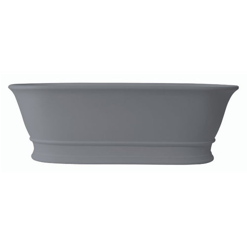 BC Designs Bampton Cian Freestanding Roll Top Boat Bath, ColourKast - 1555x740mm BAB032PG Powder Grey