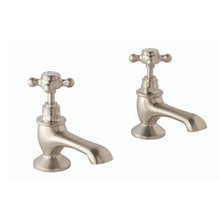 Load image into Gallery viewer, BC Designs Victrion Crosshead Bath Pillar Taps 1/4 turn ceramic discs CTA010BN Brushed Nickel
