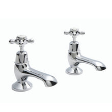 Load image into Gallery viewer, BC Designs Victrion Crosshead Bath Pillar Taps 1/4 turn ceramic discs CTA010 Polished Chrome
