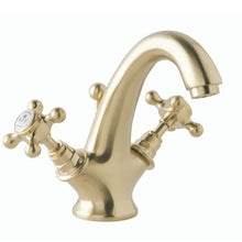 Load image into Gallery viewer, BC Designs Victrion Crosshead Mono Basin Mixer 1/4 turn Ceramic Disc CTA015BG Brushed Gold

