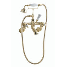 Load image into Gallery viewer, BC Designs Victrion Crosshead Wall Mounted Bath Shower Mixer 1/4 Turn Ceramic Discs CTA021BG Brushed Gold
