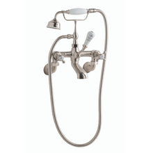 Load image into Gallery viewer, BC Designs Victrion Crosshead Wall Mounted Bath Shower Mixer 1/4 Turn Ceramic Discs CTA021N Polished Nickel
