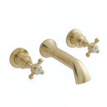 Load image into Gallery viewer, BC Designs Victrion Crosshead 3 Hole Wall Mounted Bath Filler 1/4 Turn Ceramic Disc CTA030BG Brushed Gold
