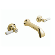 Load image into Gallery viewer, BC Designs Victrion Lever 3 Hole Wall Mounted Basin Filler CTB031G Polished Gold
