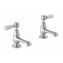 Load image into Gallery viewer, BC Designs Victrion Lever Basin Pillar Taps 1/4 Turn Ceramic Discs CTB105BC Brushed Chrome
