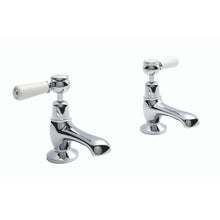 Load image into Gallery viewer, BC Designs Victrion Lever Basin Pillar Taps 1/4 Turn Ceramic Discs CTB105 Polished Chrome
