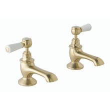 Load image into Gallery viewer, BC Designs Victrion Lever Bath Pillar Taps 1/4 Turn Ceramic Discs CTB110BG Brushed Gold
