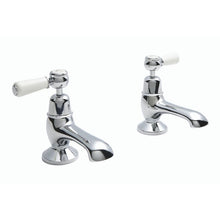 Load image into Gallery viewer, BC Designs Victrion Lever Bath Pillar Taps 1/4 Turn Ceramic Discs CTB110 Polished Chrome
