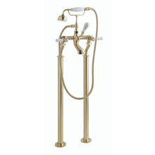 Load image into Gallery viewer, BC Designs Victrion Lever Deck Mounted Bath Shower Mixer 1/4 Turn Ceramic Discs CTB120BG Brushed Gold
