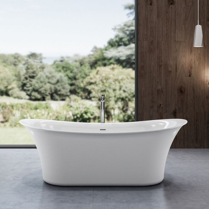 Charlotte Edwards Admiralty Acrylic Freestanding Double Ended Bath, Polished White - 1670x730mm CE11021 Vincent Alexander Baths