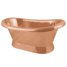 Load image into Gallery viewer, Hurlingham Copper Roll Top Bateau Basin &amp; Plinth - 650x275mm

