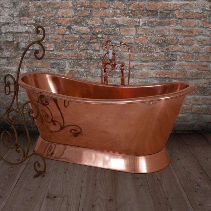 Hurlingham Copper Bateau Roll Top Boat Bath - 1670x720mm renaissanceathome