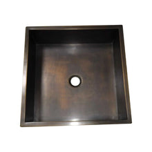 Load image into Gallery viewer, Coppersmith Creations Antique Brass Sink, Square Double Wall Antique Brass Basin - 453x453mm
